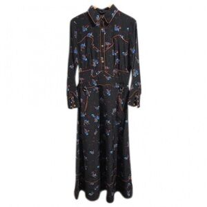 Coach Black Dress Silk Western Maxi